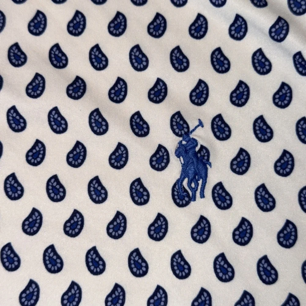 Polo Ralph Lauren White&Blue Paisley Pattern Blue Bandana AOP Mens XL